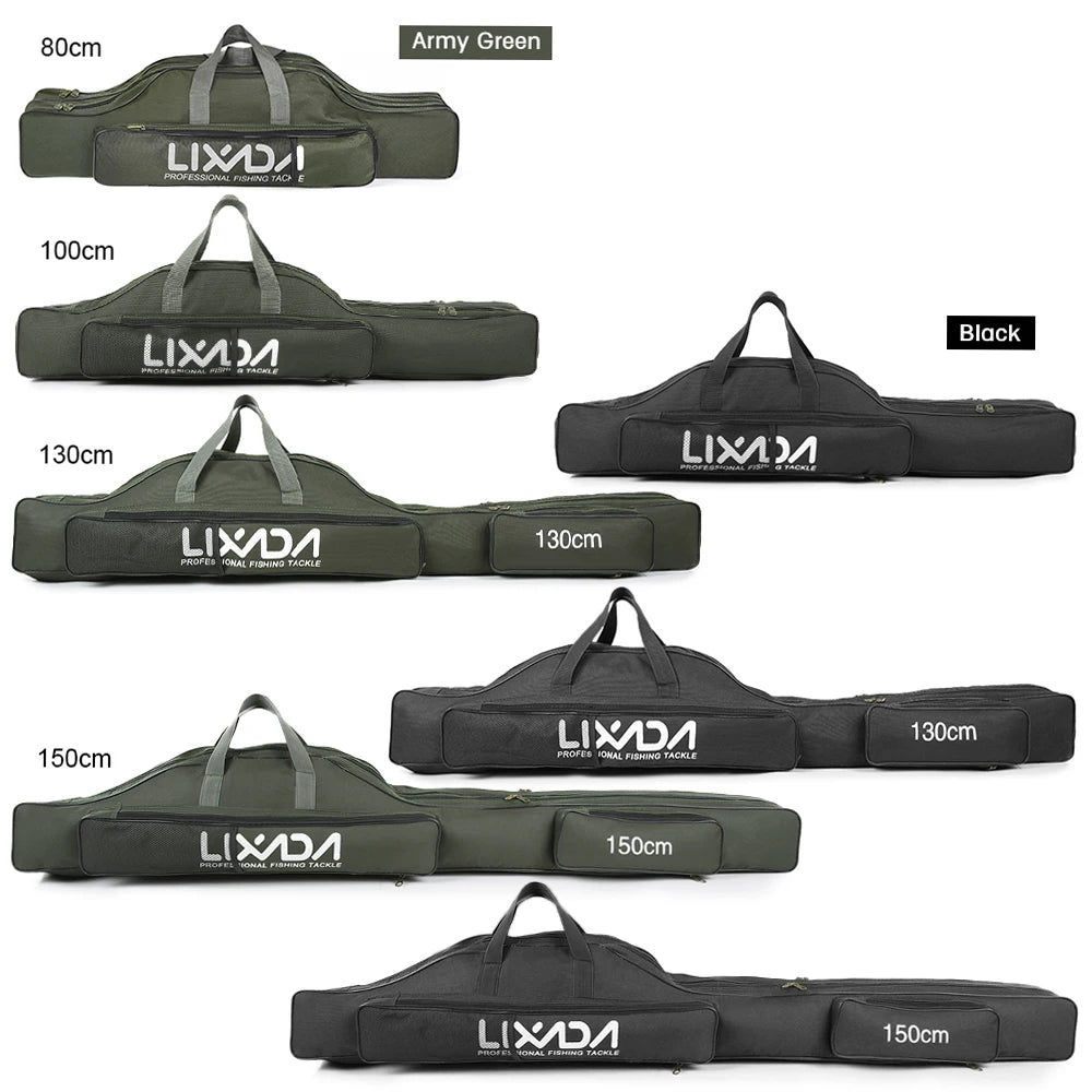 Lixada 100/130/150cm Fishing Bag Portable Folding Fishing Rod Reel Bag Fishing Tackle Carry Case Carrier Bag backpack fishing