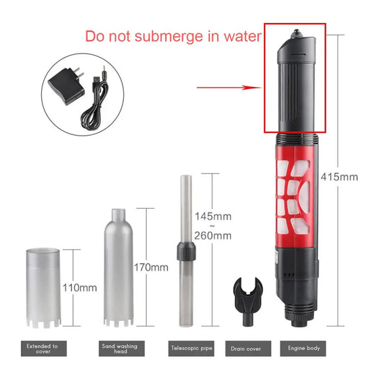 DUOMASUMI Automatic Aquarium Gravel Cleaner Electric Water Filter 240V Fish Tank Vacuum Siphon for Medium Large Aquariums-Ninja Market