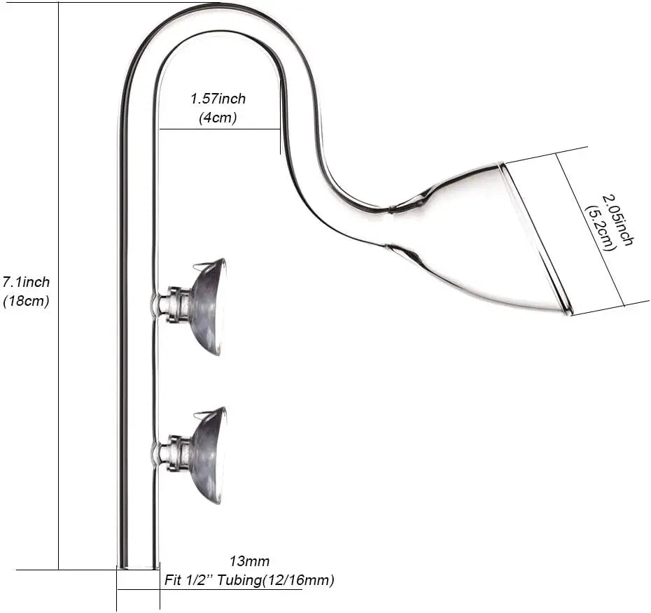 FZONE Aquarium Filter Pipes Clear Glass Lily Pipe Surface Skimmer Inflow Pipes For Aquatic Filter System Overseas Shipping-Ninja Market