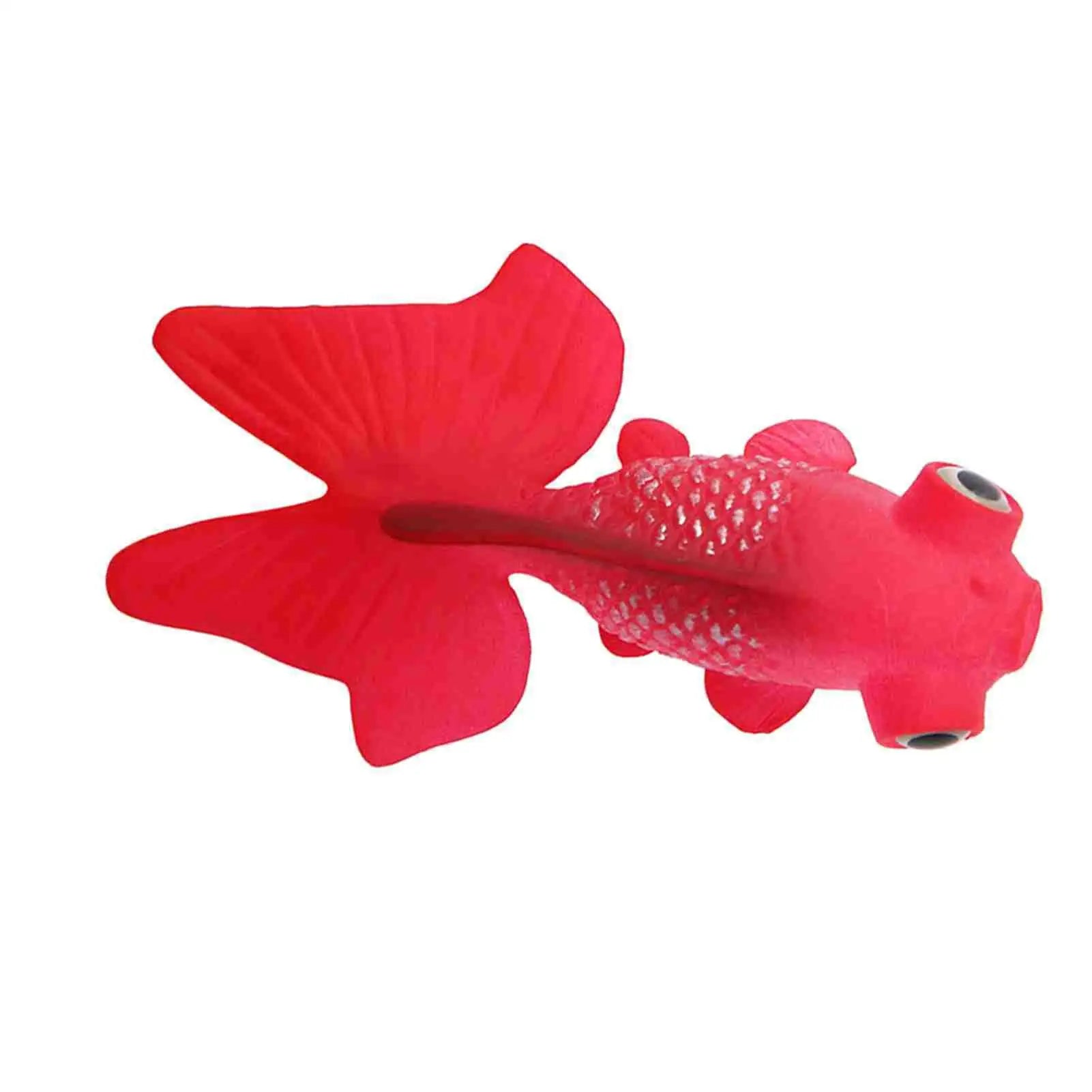 Funny Red Goldfish Silicone Ornament for Aquarium Decoration - Cute Artificial Fish Tank Accessory-Ninja Market