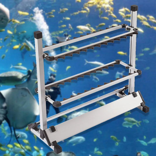 Universal Fishing Pole Holder Aluminum Alloy Organizer Rack Stand Storage 24 Rod Fish Rod Rack Storage Tool-Ninja Market