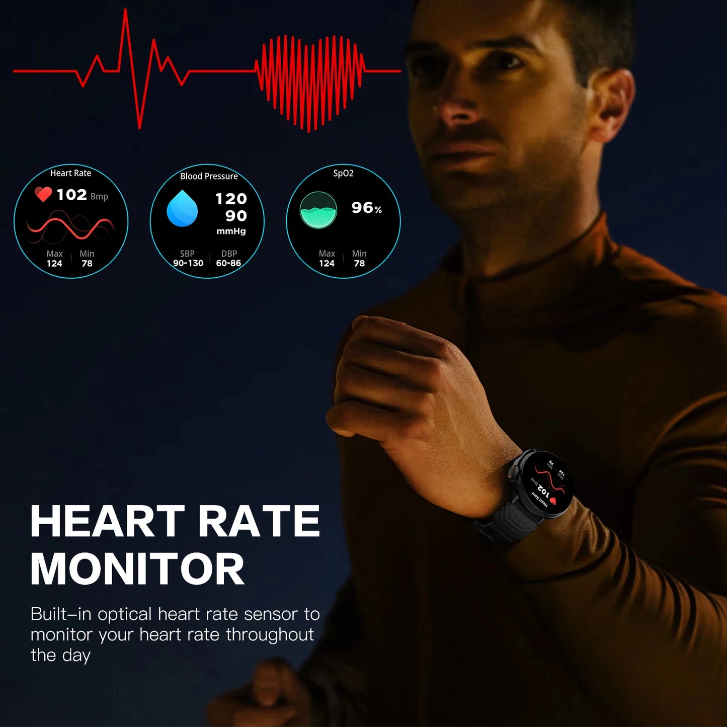 1.52 Inch Bluetooth Call Smart Watch for Men | Sports Fitness Tracker, Heart Rate Monitor, Music Playback | Compatible with Android & iOS-Ninja Market