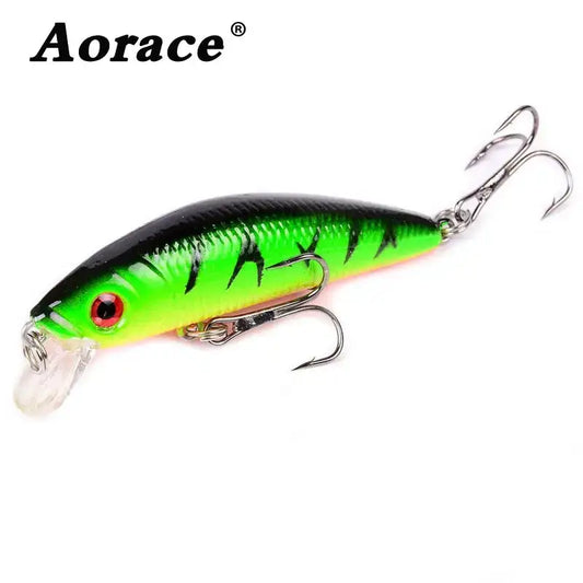 Aorace Minnow Fishing Lure 70mm 8g 3D Eyes Crankbait wobbler Artificial Plastic Hard Bait Fishing Tackle-Ninja Market