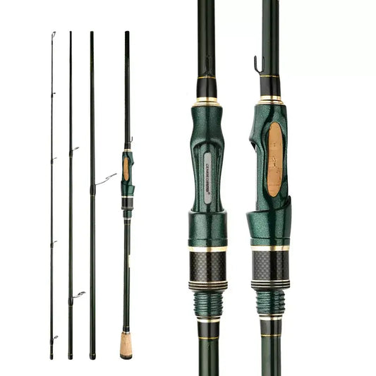 CEMREO Spinning Casting Carbon Fishing Rod 4-5 Sections 1.8m/2.1m/2.4m Portable Travel Rod Spinning Fishing Rods Fishing Tackle-Ninja Market