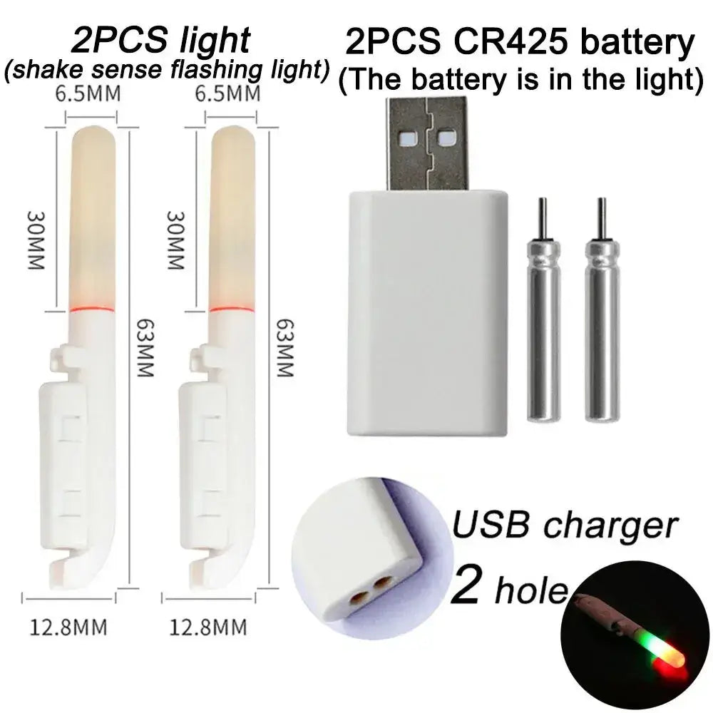 Fishing Light Stick Rod LED CR425 3.6V Lithium Battery USB Charge Kit Pesca Tool Luminous Tackle Night Bright Fluorescent Lamp-Ninja Market