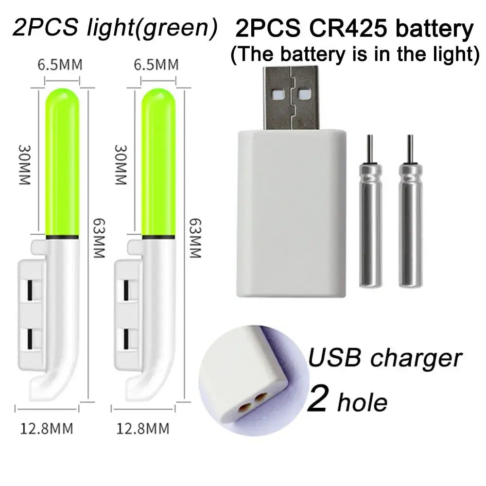 Fishing Light Stick Rod LED CR425 3.6V Lithium Battery USB Charge Kit Pesca Tool Luminous Tackle Night Bright Fluorescent Lamp-Ninja Market