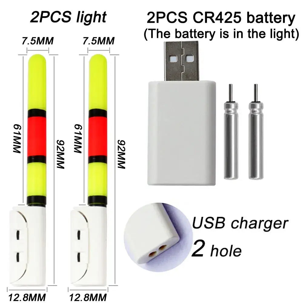 Fishing Light Stick Rod LED CR425 3.6V Lithium Battery USB Charge Kit Pesca Tool Luminous Tackle Night Bright Fluorescent Lamp-Ninja Market