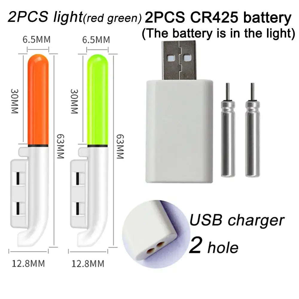 Fishing Light Stick Rod LED CR425 3.6V Lithium Battery USB Charge Kit Pesca Tool Luminous Tackle Night Bright Fluorescent Lamp-Ninja Market