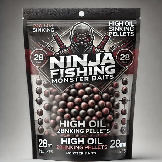 NINJA Fishing: Monster Baits, High Oil 28mm Sinking Pellets-Ninja Market